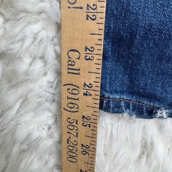 Madewell The Slim Boyjean Distressed Ripped Blue Denim Jeans Women Sz 32 Stretch - Picture 6 of 9